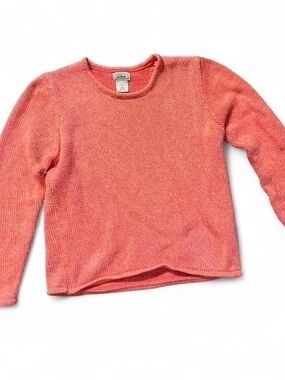 L.L. Bean Women's Coral Crewneck Knit Sweater